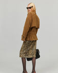 0122stepll Vintage Suede Oversized Double Breasted Belted Trench Jacket