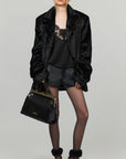 0122stepll Oversized Military Belted Long Wool Trench Coat