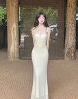 DreamyNerd Butterfly Appliqué Mesh Corset Maxi Dress - PINKPARKS