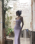 DreamyNerd Lavender Sheer Contour Maxi Dress