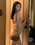 Hydrae Sheer Off-Shoulder Slouchy Knit Sweater
