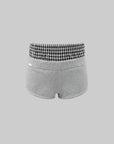 WARDEN EDGE Grey Hoodie 3-Piece Set with Contrast Trim Shorts and Leg Warmers