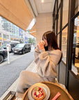 DreamyNerd Cloudy Soft Knit Off-Shoulder Set