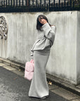 DreamyNerd Cloudy Soft Knit Off-Shoulder Set