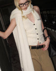 0122stepll Cable Knit Halter Button Vest