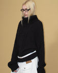 0122stepll Deconstructed Cable Knit Turtleneck Sweater