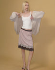 0122stepll Two-Piece Layered Lace Midi Skirt