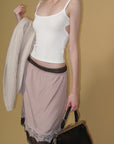 0122stepll Two-Piece Layered Lace Midi Skirt