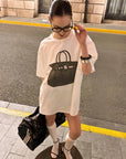 0122stepll T-shirt oversize à imprimé sac