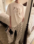 0122stepll 馬のグラフィックオーバーサイズTシャツ