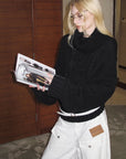0122stepll Deconstructed Cable Knit Turtleneck Sweater