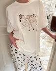 0122stepll 馬のグラフィックオーバーサイズTシャツ