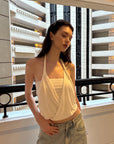 0122stepll Draped Halter Tube Top