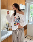 0122stepll New York Graphic Oversized Sweatshirt