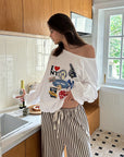 0122stepll New York Graphic Oversized Sweatshirt