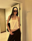 0122stepll Draped Halter Tube Top