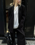 0122stepll Oversized Pinstripe Blazer & Wide-Leg Pants Set