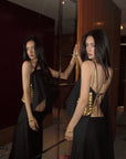 0122stepll Asymmetric Camisole & Maxi Skirt Set