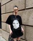 0122stepll Graphic Face Oversized T-Shirt