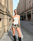 0122stepll Cow Print Mini Skirt