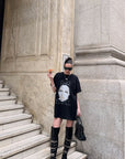 0122stepll Graphic Face Oversized T-Shirt