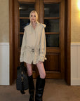 0122stepll Combinaison trench à ceinture