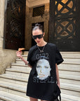 0122stepll Graphic Face Oversized T-Shirt
