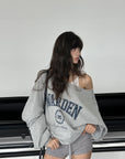 WARDEN EDGE Cable Knit Mini Shorts with Drawstring Waist