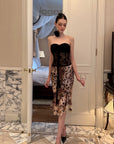 0122stepll Wild Instinct Leopard Ruffle Midi Skirt