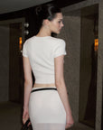0122stepll Sheer Knit Maxi Skirt & Baby Tee Set