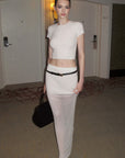 0122stepll Sheer Knit Maxi Skirt & Baby Tee Set