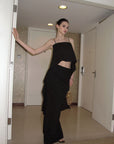 0122stepll Asymmetric Camisole & Maxi Skirt Set
