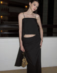 0122stepll Asymmetric Camisole & Maxi Skirt Set
