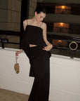 0122stepll Asymmetric Camisole & Maxi Skirt Set