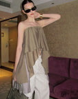0122stepll Asymmetric Draped One-Shoulder Top