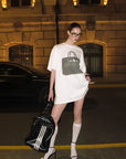 0122stepll T-shirt oversize à imprimé sac