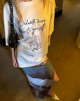 0122stepll Angel Script Oversized Graphic T-Shirt