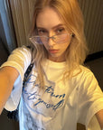 0122stepll Angel Script Oversized Graphic T-Shirt