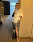 0122stepll Angel Script Oversized Graphic T-Shirt