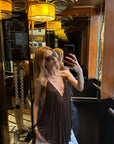 0122stepll Pleated Halter Draped Camisole Top