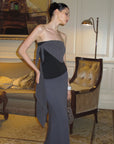 0122stepll Ensemble haut tube drapé asymétrique & jupe longue