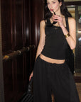 0122stepll Floral Lace Panel Racerback Tank Top