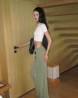 0122stepll Fitted Tee & Drawstring Maxi Skirt Set