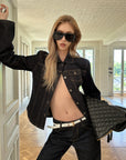 0122stepll Sculpted Denim Jacket & Low-Rise Straight-Leg Jeans Set
