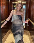 0122stepll Abstract Halter Draped Maxi Dress