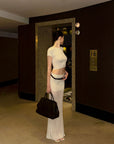 0122stepll Sheer Knit Maxi Skirt & Baby Tee Set