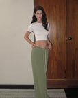 0122stepll Fitted Tee & Drawstring Maxi Skirt Set