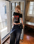 0122stepll Dalmatian Heart Graphic Baby Tee