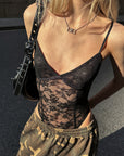 0122stepll Sheer Lace Contour Bodysuit