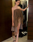0122stepll Asymmetric Draped One-Shoulder Top